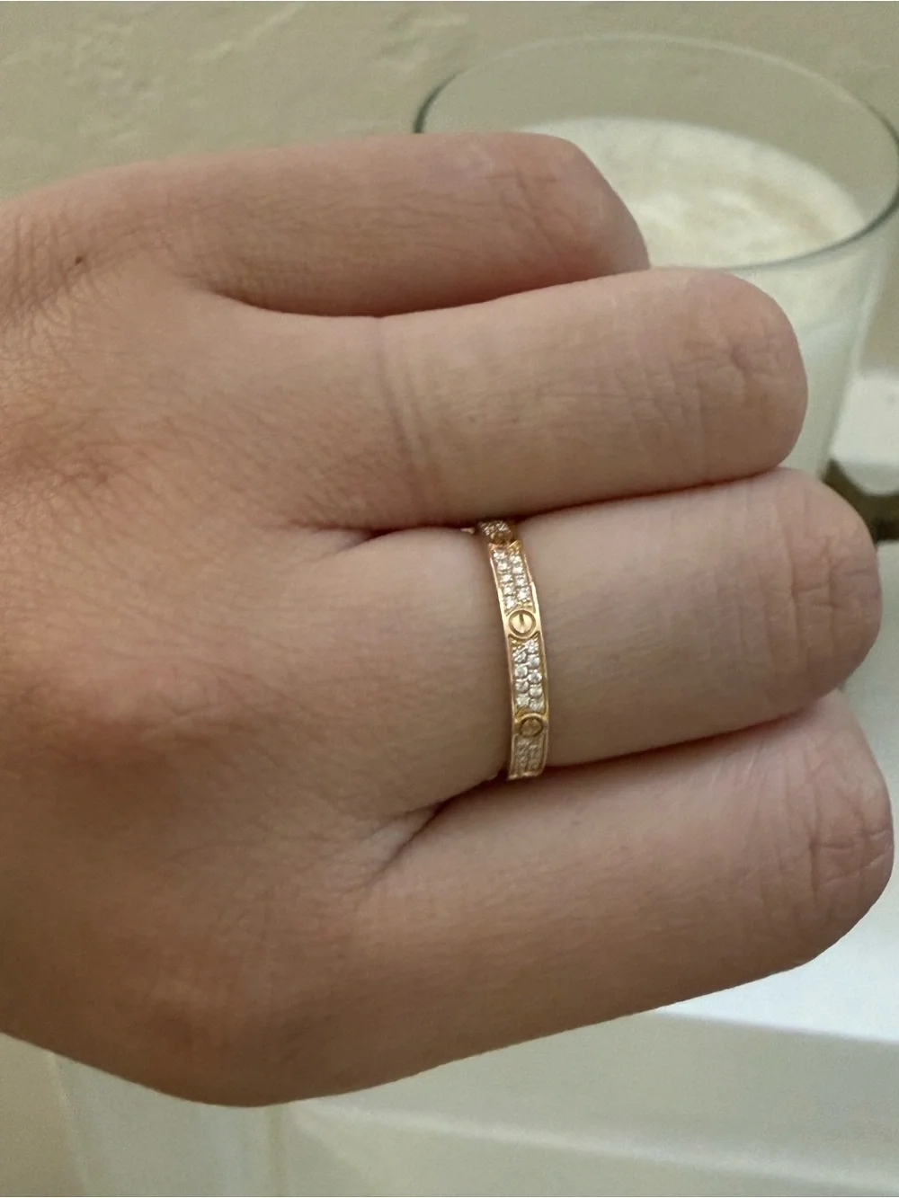 Brand new Cartier Gold Diamond Pavé Love Band